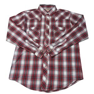 Mens Wrangler Western Long Sleeve Pearl Snap Shirts‎ Pockets Sz Large Tall